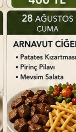 Arnavut Ciğeri - Florya Catering House örnek menü
