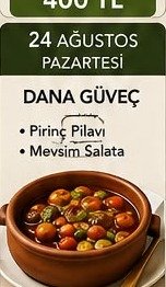 Dana Güveç - Florya Catering House örnek menü