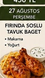 Fırında Soslu Tavuk Baget - Florya Catering House örnek menü