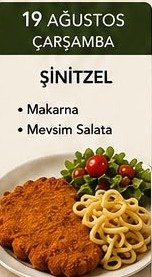 Şinitzel - Florya Catering House örnek menü
