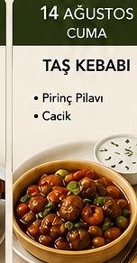 Taş Kebabı - Florya Catering House örnek menü