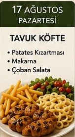 Tavuk Köfte - Florya Catering House örnek menü