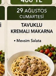 Tavuklu Kremalı Makarna - Florya Catering House örnek menü